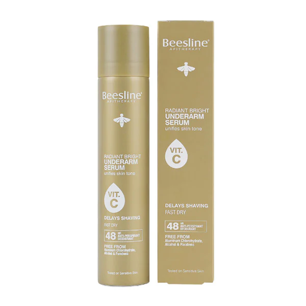 Beesline Radiant Bright Underarm Serum Deodorant Spray - Delays Shaving