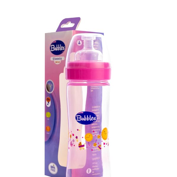 Bubbles classic feeding bottle Pink - 270 ml