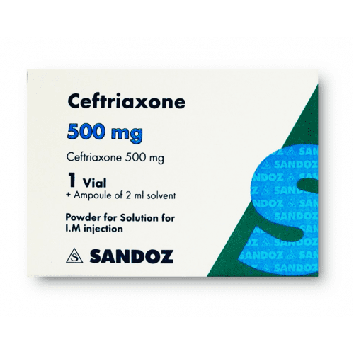 Ceftriaxone 500mg (I.M) Vial - Sandoz