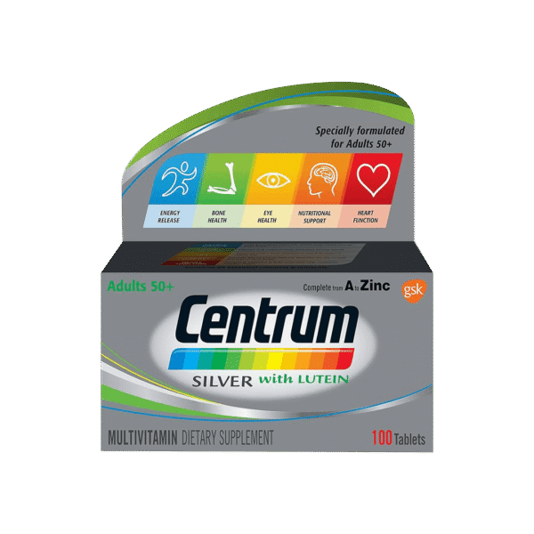 Centrum Silver Multivitamin & Multimineral Supplement with Lutein for Adults (50+ years) - 100 tablets