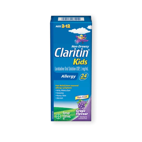 Claritine 5mg/5ml Loratadine Non-Drowsy Anti-Allergy Syrup for Children (2+ Years) 100 ML