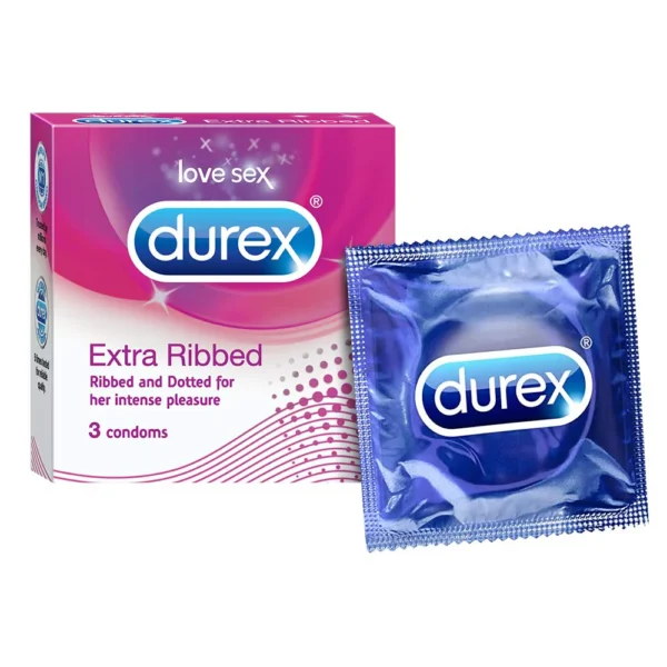 Durex Extra Ribbed Condoms 3 pieces