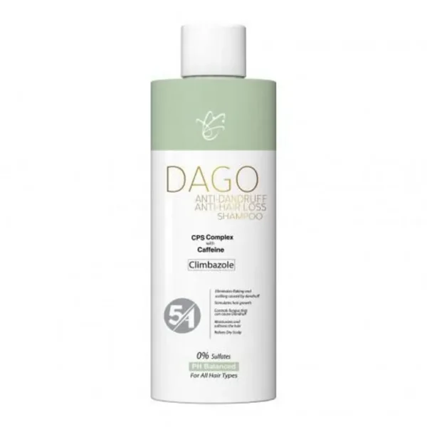 Dago Anti-Dandruff & Anti-Hair Loss Shampoo with Caffeine & Zinc Pyrithion 250 ML