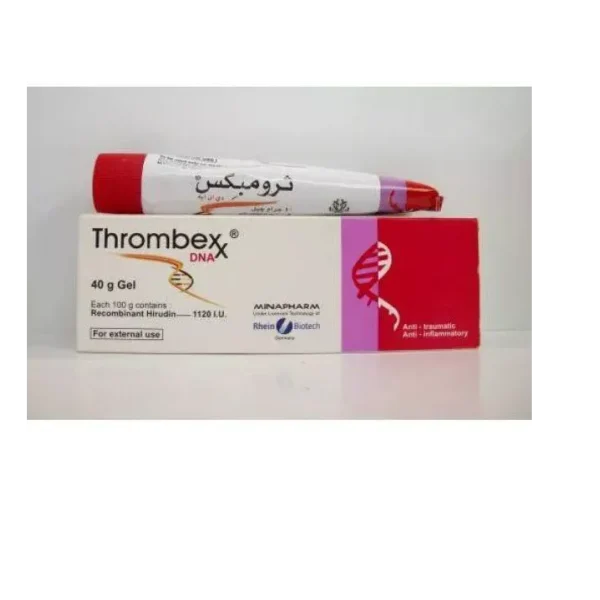 Thrombexx DNA 1120 IU Recombinant Hirudin Anti-Traumatic & Anti-Inflammatory Gel 40 GM
