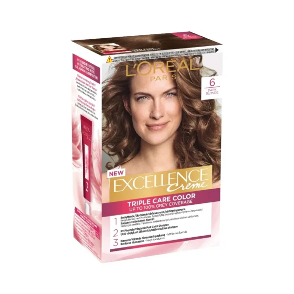 L'Oreal Excellence Triple Care Hair Color Cream Dark Blonde 6