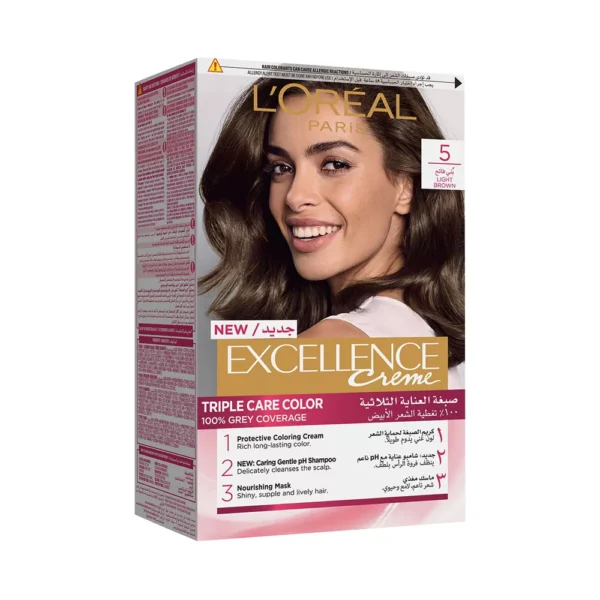 L'Oreal Excellence Triple Care Hair Color Cream Light Brown 5
