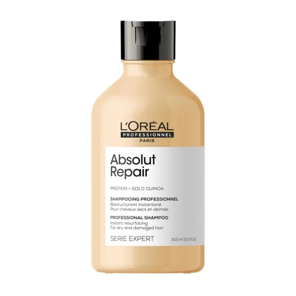 L'Oreal Professional Absolut Repair Shampoo with Protein & Gold Quinoa Extract for Dry & Damaged Hair