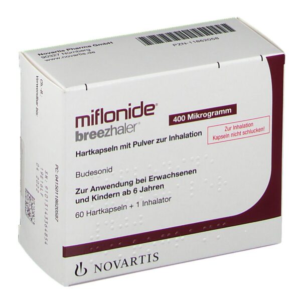 Miflonide Breezhaler 400 mcg 60 Inhalation Capsules + Inhaler