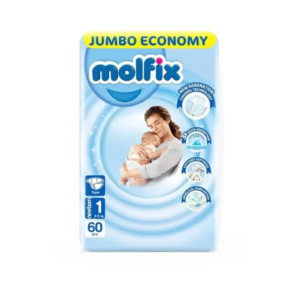 Molfix Newborn Baby Diapers Size 1 (2-5kg) 60 pieces