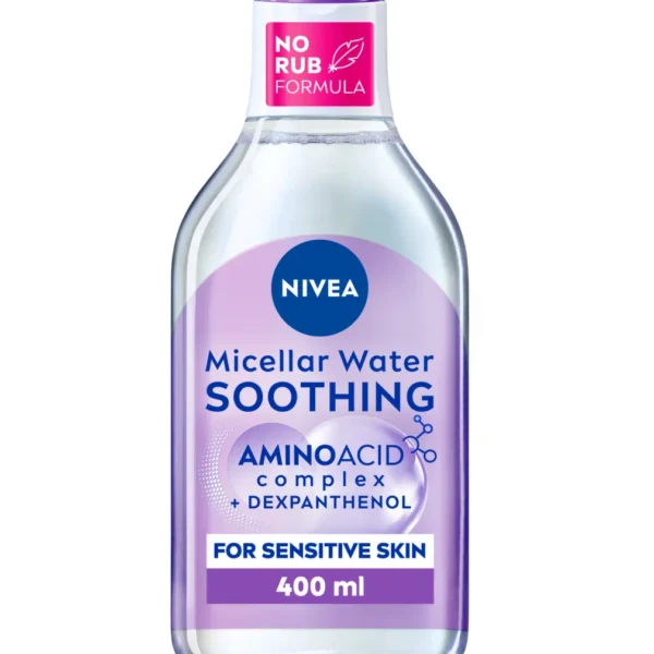 Nivea Soothing Micellar Water with Dexpanthenol & Amino Acid Complex for All Skin Types - perfume free, alcohol free, residue free