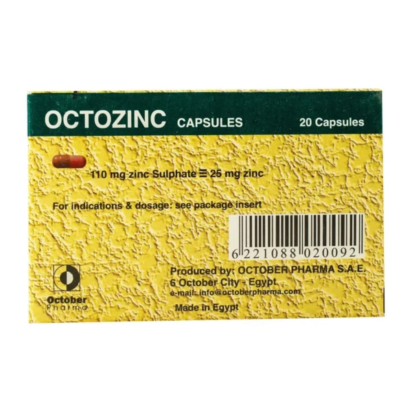 Octozinc 25 mg 20 Capsules