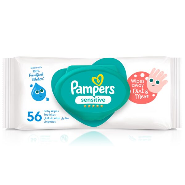 Pampers Sensitive Baby Wipes - alcohol free, perfume free 56 wipes