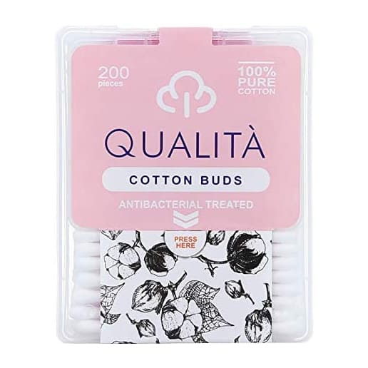 Qualita Antibacterial Cotton Swabs 200 pieces