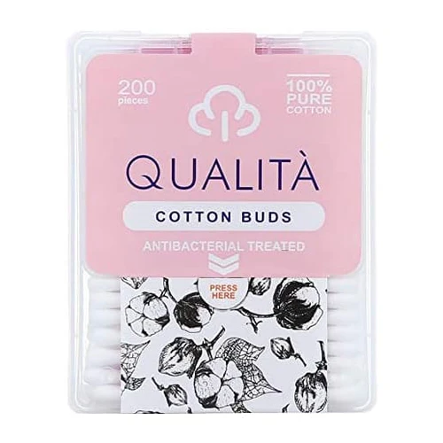 Qualita Antibacterial Cotton Buds 100 Pieces