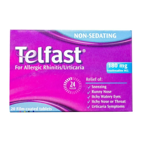Telfast 180mg Fexofenadine HCl Antihistamine 20 TAB
