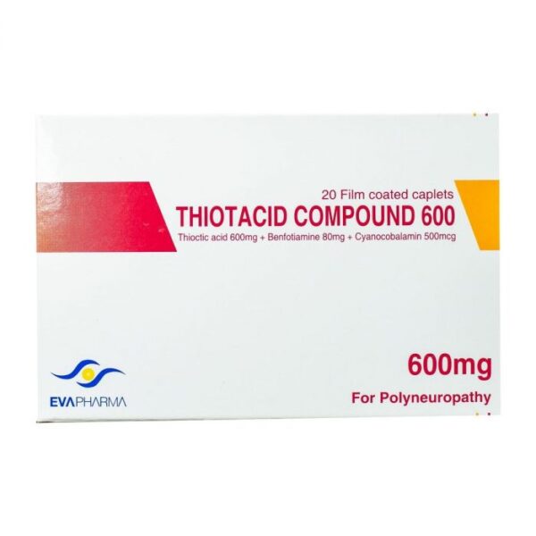 Thiotacid Compound 600mg Thioctic Acid, 80mg Benfotiamine & 500mcg Cyanocobalamin for Polyneuropathy