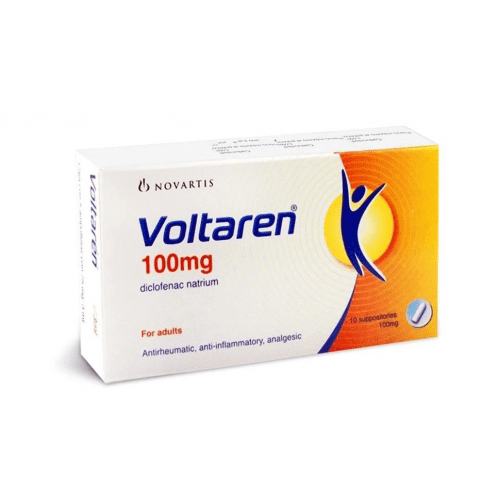 Voltaren 100mg Diclofenac Sodium Antirheumatic, Anti-Inflammatory & Analgesic Suppositories for Adults 10 Supp